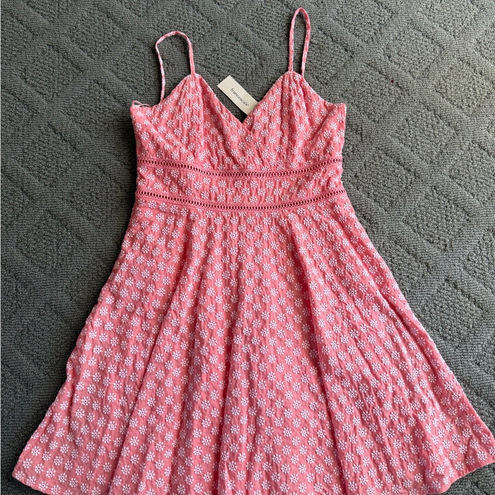 Francesca's Collections Pink Daisy Mini Dress